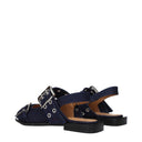Ganni Damens Sandalen Stoff Blau/Denim
