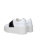 Valentino Garavani Damens Sneakers Weiß/Schwarzes Leder