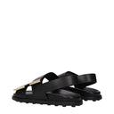 Tod's Frauen's Ledersandalen Schwarz