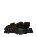 Burberry Women's Slides And Clogs Fur Green/Lake