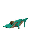 Bottega Veneta Women's Sandals Acid Green/Turquoise Leather