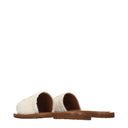 Celine Lympia Women's Slippers And Clogs Beige/Ecru Fabric
