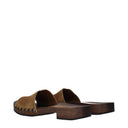 Miu Miu Women's Suede Brown/Cinnamon Clogs And Mules
