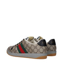 Gucci Screener Sneakers Men's Fabric Beige/Ebony