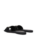 Salvatore Ferragamo Leah Women's Leather Black Flip Flops And Clogs