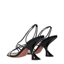 Amina Muaddi Lena Sandals Women's Patent Leather Black