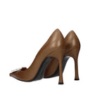 Amina Muaddi Décolleté Camelia Women's Leather Brown/Mocha