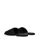 Salvatore Ferragamo Men's Lionel Leather Black Slides And Clogs