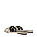 Saint Laurent Tribute Women's Slides And Clogs Beige/Ivory Leather