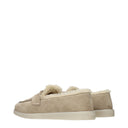 Prada Damens Loafer Wildleder Beige/Wüste