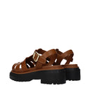 Prada Women's Leather Sandals Brown/Leather