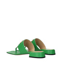 Valentino Garavani Women's Green Leather Flip Flops