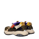 Versace Men's Sneakers Suede Beige/Military Green