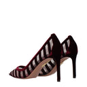 Aquazzura Women's Transparent Velvet/Merlot Décolleté