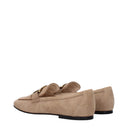 Tod's Women's Suede Moccasins Beige/Cappuccino