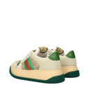 Gucci Screener Sneakers Women's Suede Beige/Green
