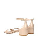 Stuart Weitzman Nudist Block Heels Women's Patent Leather Beige/Light Beige