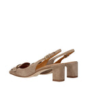 Sandały damskie Tod's Zamszowe, beżowe/Cappuccino