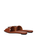 Damskie klapki i chodaki Alexander Mc Queen Brown Leather Arc