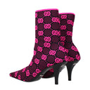 Gucci Damens Stiefel Stoff Schwarz/Fuchsia Fluo