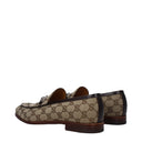 Gucci Men's Moccasins Fabric Beige/Ebony