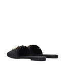 Dolce&Gabbana Women's Rafia Black Sandals And Clogs