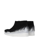 Męskie zamszowe buty Clarks Wallabee czarno-białe