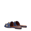 Valentino Garavani Slides And Clogs Women Fabric Blue/Denim