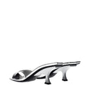 The Attico Sandalias de cuero plateadas para mujers