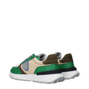 Philippe Model Antibes Men's Sneakers Green/Beige Fabric