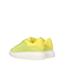Alexander Mc Queen Oversized Suede Sneakers For Women In Green/Yellow