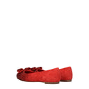 Salvatore Ferragamo Women's Varina Ballet Flats Suede Red/Flame