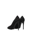 Satynowy czarny dekolt damski Saint Laurent Alix
