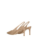 Sandały Stuart Weitzman Stuart Donna Skórzane Beżowe/Naturalne