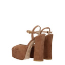 Stuart Weitzman Skyhi Women's Suede Sandals Beige/Cappuccino