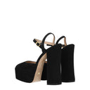 Stuart Weitzman Skyhi Women's Suede Sandals Black