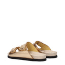 Palm Angels Slippers And Clogs For Women Gold Leather