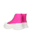 Alexander Mc Queen Women's Boots Fuchsia/Magenta Leather