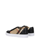 Damskie tenisówki Burberry, materiał, beżowy/czarny