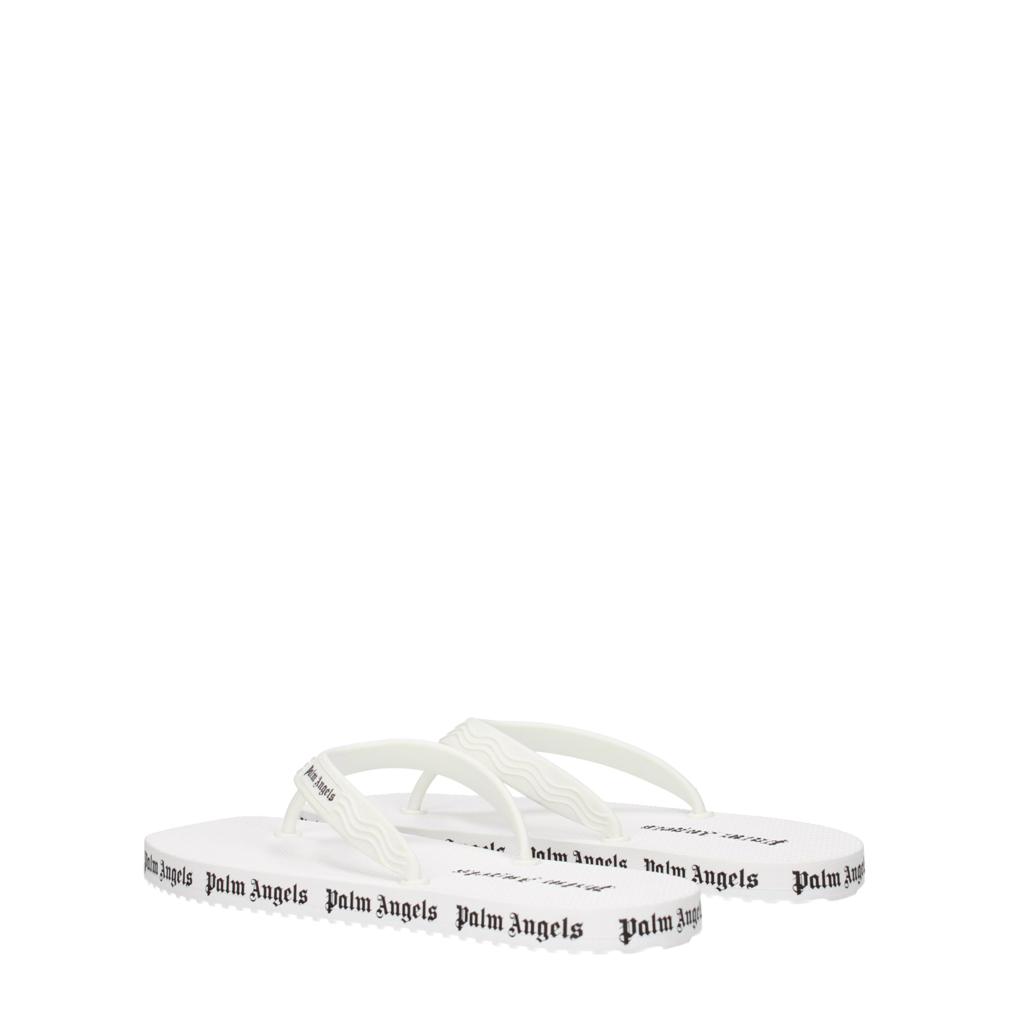 Palm Angels Mujers Chanclas de Goma Blanco/Negro