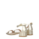 Stuart Weitzman Nudist Sandals June Women's Leather Gold/Platinum Metallic