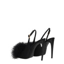 Saint Laurent Women's Satin Black Sandals