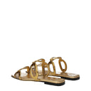Valentino Garavani Slides And Clogs Women Leather Gold