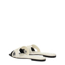 Valentino Garavani Slides And Clogs Women Leather Black/Ivory