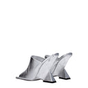 The Attico Cheope Sandali Donna Pelle Argento