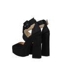 Jimmy Choo Gian Mujers Sandalias Satén Negro