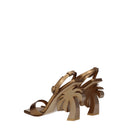 Palm Angels Women's Sandals Leather Gold/Dark Gold