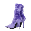 Balenciaga Women's Boots Velvet Purple/Lilac