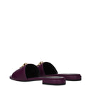 Versace Slippers And Clogs For Women Purple/Plum Leather