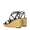 Skórzane damskie Jimmy Choo Zeppe Ayla w kolorze czarnym